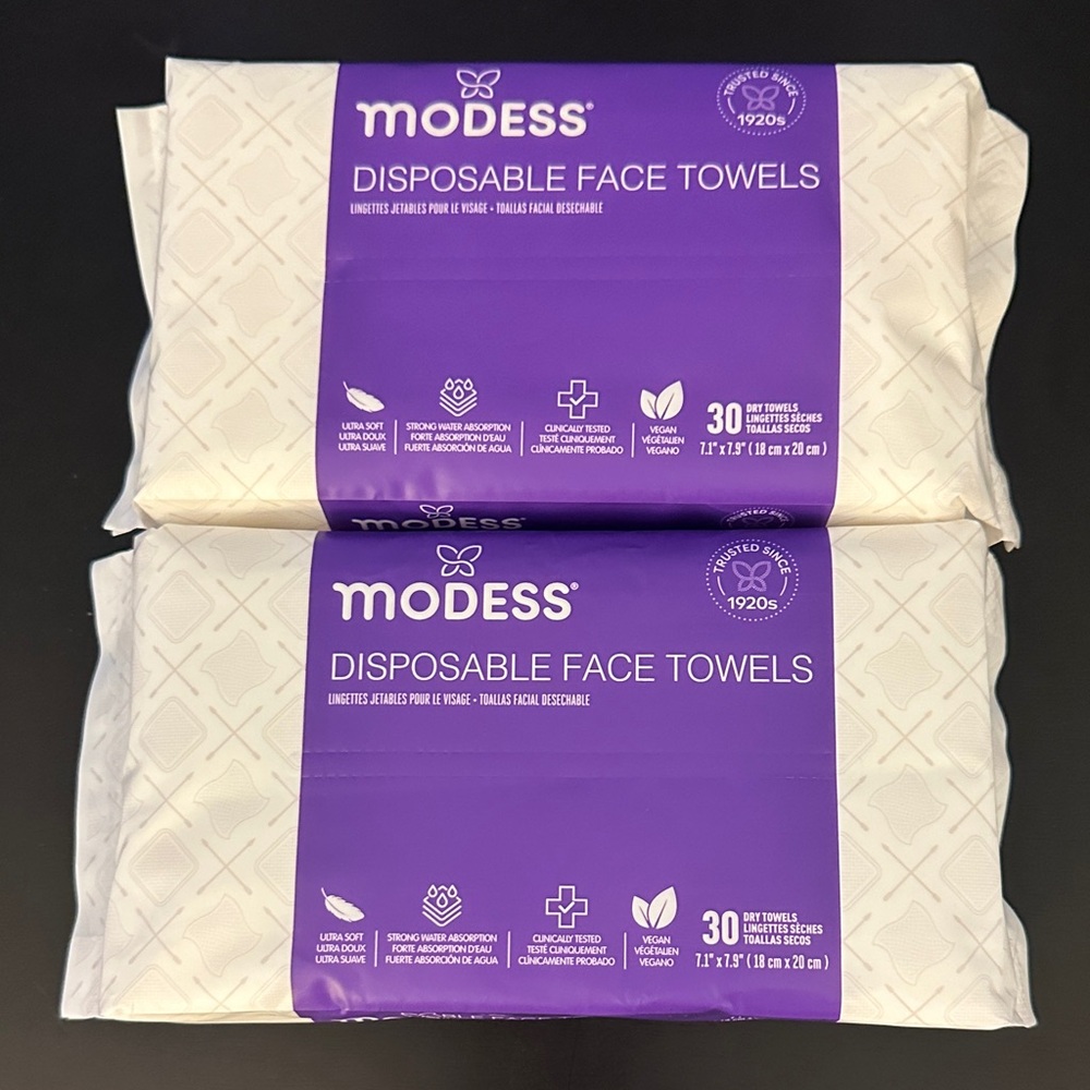 4 Modess Disposable Face Towels Wipes Set Bundle NIP